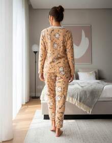 Women Pajama Sets - Beige - View 4