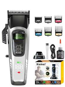 Kemei Professional Men's Electric Hair Clipper, USB Rechargeable With Charging Base, Long Battery Life Hair Trimmer, Powerful External Rotor Hair Clipper, Professional Hair Cutting Set, Suitable For Barbershop And Home Use, Men's Gift - View 12