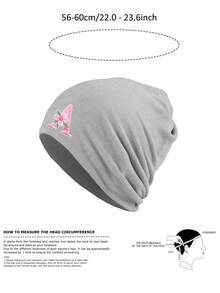 1pc Unisex A-Z Letters Thin Slouch Beanie Hat, Ponytail Design Hat For Women, ,Outdoor Skull Cap, Ideal For Spring/Autumn Streetwear - Grey - View 5