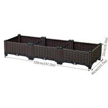 Raised Large Planter Box, Thickened Durable Plastic Material, Upgraded Reinforced Rods, Drainage Hole Planter, Multi-Functional Flower Box, Multi-Component Garden Bed, Ideal For Home Yard, Garden, Balcony - Standard Edition - View 8