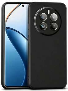 Black Matte Soft TPU Phone Case, Compatible With Realme Series, Raised Camera Cutout, Anti-Scratch Anti-Fingerprint Shockproof Protective Cover, Slim Fit Mobile Phone Back Cover For - Black - View 1
