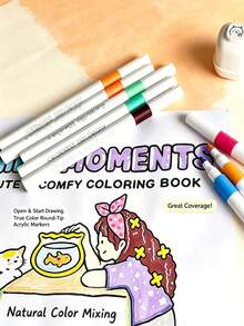 Set 100 Warna Spidol Akrilik Ujung Keras, Warna Cerah, Halus, Cepat Kering, Serbaguna untuk Melukis, Dapat Dilapisi, Cocok untuk Anak-anak, Siswa Sekolah Dasar, Siswa Seni, Melukis, Membuat Jurnal DIY, Desain Anime, Mewarnai, Mencoret-coret, Membuat Garis Kreatif, Hadiah Liburan - MultiWarna - View 4