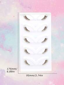 7 Pairs Brown Half-Eye Tail Extended Eyelashes, Natural Fluffy 3D Curly Caramel Color Transparent Stem, Comfortable Lightweight Faux Mink Hair False Eyelashes For Daily Makeup Beginners - Brown - View 7