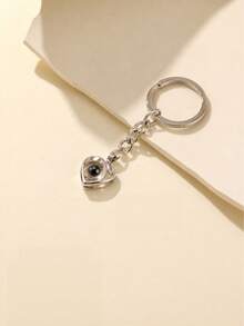 Custom Heart-Shaped Keychain, Stainless Steel Love Projection Key Chain With Built-In Photo, Personalized 100 Languages Projection Photo Key Ring, Memorial Family Photo Keychain, Family Memorial Gift, Valentine's Day Custom Photo Keychain - Customizable Projection Photo Heart Keychain - View 15