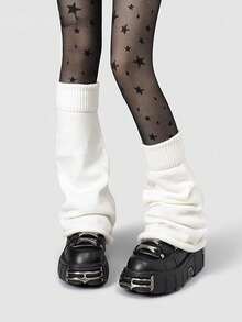 1 Pair Solid Color Knee-High Socks, Women's Knitted Warm Socks, Y2K Subculture Style, JK Socks, 6 Colors, Suitable For Autumn/Winter Matching - Multicolor - View 7