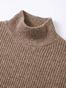 Women's New Autumn Round Neck Long Sleeve Off-Shoulder Knit Dress For Daily Wear, Travel And Vacation - Brown - View 8