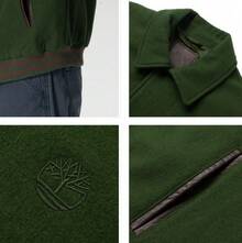 Timberland Men's Outdoor Casual Sports Leather Jacket - Green/Brown - View 6