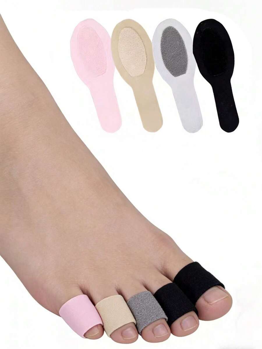 4pcs Mixed Color Toe Protectors, Finger Protectors, Comfortable Soft Breathable, Adjustable Hook And Loop Design - Multicolor - View 1