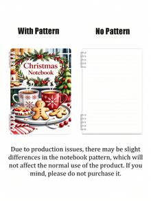 Fun Christmas Themed Recipe Notebook, Student Writing Office Record Diary - Christmas White Holiday Table Theme, Suitable For School And Office Use, Perfect Christmas Birthday Gift - Exquisite Storage And Planning Notebook, Decorated With Christmas Themed Decor - Very Suitable For Daily Use And Organization, Gift Recipients Include Cat Lovers, Best Friends, Partners, Young Juniors, Friends Can Use For Christmas Funny Blessings - Multicolor - View 7