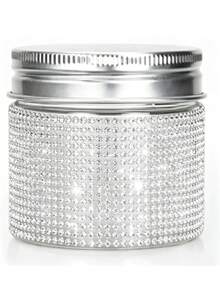 寬口可補充裝水鑽鑽石化妝品罐，便攜亮面乳霜容器，適用於眼霜、護手霜、乳液，適合梳妝台、浴室與旅行使用，聖誕節、情人節、母親節女性禮物 - 彩色 - 查看 10
