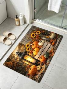 1pc Pumpkin Diatomaceous Earth Absorbent Welcome Doormat, Christmas Halloween Decorative Rug, Multi-Purpose Mat For Stove, Coffee Station, Water Dispenser Counter, Indoor/Outdoor Front Door, Kitchen Home Decor Area Floor Mat - Multicolor - View 6