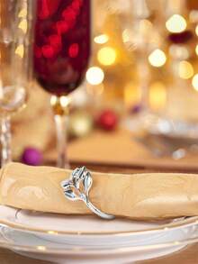 1pc/5pcs/10pcs/12pcs Reusable Gold-Plated Alloy Napkin Rings: Smooth Edges, Easy To Clean, Suitable For Weddings, Parties, Celebrations And Holiday Dinners - Multicolor - View 19