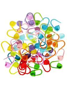 50/100pcs Mixed Color Knitting Crochet Stitch Markers Assorted Sewing Knitting Locking Needle Row Counter Markers DIY Craft Plastic Pins Weaving Stitch Holders - Multi-color - View 7