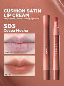 Son kem satin JUDYDOLL dạng bùn lì, đa năng, che rãnh môi, nhẹ môi, lên màu đậm, trang điểm - S03 Cacao Mocha - Xem 1