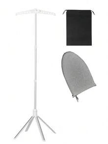 Multifunctional Steamer And Ironing Rack Set, Includes Handheld Ironing Board With Independent Support Stand, Multi-Hole Windproof Hangers, Portable Ironing Board And 6 Travel Hangers, With Foldable Steamer - B - View 14