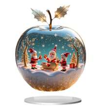 New Christmas Apple Warm Scene 2D Flat Printed Acrylic Standee Christmas Home Desktop Decor Gift Ornament - A - View 5