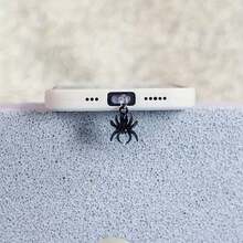 1pc Fashionable Personalized Spider Phone Dust Plug, Design, Durable Protective Cover - Multicolor - View 3