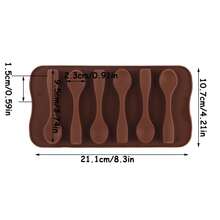 3pcs Spoon-Shaped 6-Cavity Chocolate Candy Gummy Mold, Chocolate Frozen Jelly Silicone Mold, Homemade Cupcake Candy Baking Mold, Baking Tools - Multicolor - View 2