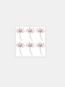 1pc Temporary Tattoo, Red Line Art Lycoris Radiata Pattern, Realistic Fake Tattoo Design, For Daily, Bachelorette Party Favors, Music Festival, Game, Graduation Gift, Lasts 3-5 Days - Red - View 3