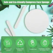 120P White Compressed Facial Sponges, Cleansing Estheticians Sponge - White - View 6