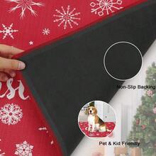 Wanfeeso Merry Christmas Door Mat - Festive Snowflake & Star Print Welcome Rug - Non-Slip Indoor Outdoor Floor Mat For Front Door, Porch & Entryway - Red Hue - View 5