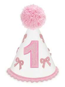 1st Birthday Bow Crown High Chair Banner Set, 1st Birthday Girl Decorations, Pink Bow Banner, Sweet Cake Smash Photo Props, Little Princess Pink Ribbon Bow Party - Pink - View 17
