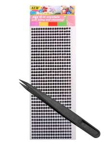 1 Set, Stickers Aesthetic, Scrapbook Supplies, Solid Color Round Crystal Rhinestone Decor Stickers, Glossy Shiny Surface, Self Adhesive, For Surface Embellishment And Decoration - 3mm Round Rhinestone Stickers - View 12