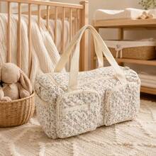 New Quilted Mommy Bag, Handheld Tote With Multiple Pockets, Maternity & Baby Organizer Bag For Short Trips, Stroller Outings And Hospital Bag - Multicolor - View 8