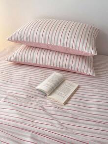 3pcs 100% Polyester Ins Style Nordic Minimalist Striped AB Design Duvet Set 2 Pillowcases + 1 Duvet Cover Set Combination (No Bed Sheet) All Season Bedroom Use - Multicolor - View 6