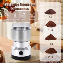 Quick Grinding USB Rechargeable Portable Coffee Bean Grinder, Electric Smash Machine, Multifunction Small Food Grinder, Grain Grinder, Suitable For Home, Office, Exquisite Christmas Birthday Kitchen Gift For Coffee Lovers - Silver - View 4