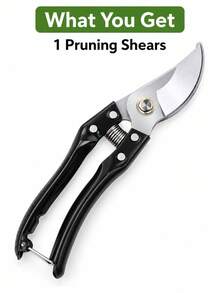 Steel Pruning Shears, Black Handle, Spring-Assisted Opening And Closing, Sharp Curved Blade, Handheld Garden Scissors, Suitable For Fruit Trees, Shrubs, Flowers And Small Branch Pruning - A - View 8