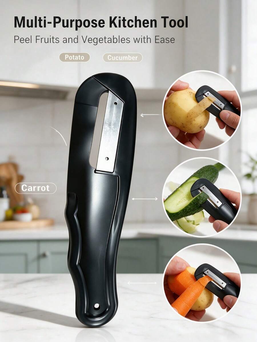 1 cái dụng cụ gọt và thái rau củ đa năng, thiết kế lưỡi xoay 3 trong 1, miệng rộng, tiện lợi để chế biến nhiều loại rau củ, phù hợp cho khoai tây, táo, các loại rau củ quả hỗn hợp, cà rốt, dưa chuột và nhiều loại khác, dụng cụ nhà bếp tiện dụng