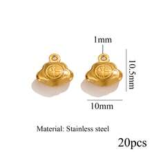 20-Piece Set Of 304 Stainless Steel 18K Gold-Plated Fashionable Star, Moon, And Geometric Pendants For DIY Necklace, Bracelet, And Jewelry Making - 1 Pendant - View 27