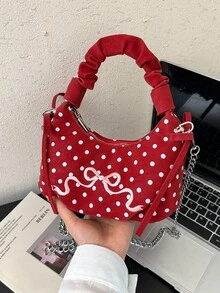 This Polka-Dot Bow Tote Bag Is Perfect For Everyday Outings. It Can Easily Hold Your Daily Essentials And Also Makes A Great Gift For A Friend. - Multicolor - View 10