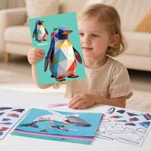1 buah Puzzle Stiker - Stiker Kolase Geometris 3D Anak-anak, Stiker Puzzle Intelektual Buatan Tangan DIY, Mainan Edukasi Pendidikan Dini, Buku Aktivitas Edukasi, Cocok Untuk Dewasa, Mengembangkan Kreativitas dan Keterampilan Motorik, Termasuk Hewan, Bentuk, Warna - Hadiah Ulang Tahun, Natal, Halloween (Termasuk Pinset Kecil) - MultiWarna - View 4