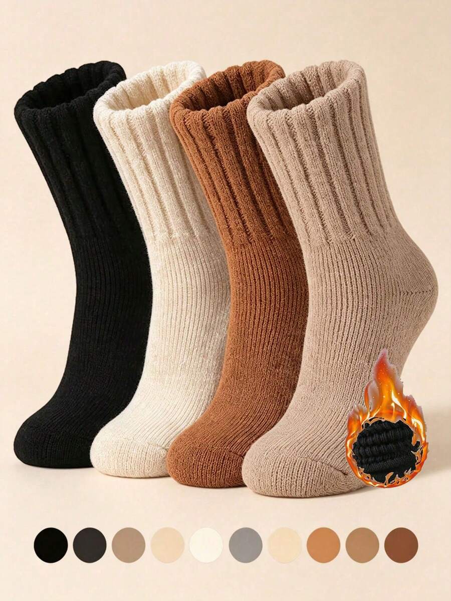 3/6/9 pares de calcetines térmicos aleatorios para mujer, calcetines gruesos y cálidos para botas, calcetines de otoño e invierno para mujer, calcetines de Halloween y regalos para mujer - Multicolor - Ver 1