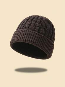 1pc/2pcs/3pcs Men's Solid Color Warm Knit Beanie, Multiple Colors Available, Suitable For Winter Daily Outdoor Wear - Multicolor - View 13
