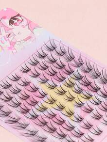 Ayrmilla 80 Clusters Natural Fox Eye Individual False Eyelashes, Wispy Flared Segmented Lash Clusters, Soft Lightweight DIY Eyelash Extensions For Fox Eye Makeup Look, Reusable Individual Lashes For Beginners - C - View 5