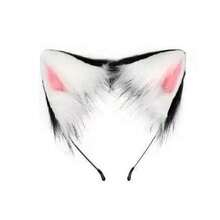 Halloween Animal Ear & Tail Set, Cosplay Props For Anime Convention, Cat Girl Beast Ear Cosplay, Handmade Cat Ear Headband & Cat Tail Set, Realistic Fox Tail Accessory, Anime Beast Ear & Tail Set With Bell Collar - Black Powder - View 7