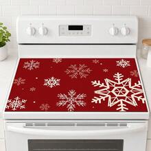 1pc Christmas Snowflake Pattern Kitchen Table Mat, Red Winter Dining Table Mat Coffee Table Mat, Christmas Snowflake Table Mat, Holiday Kitchen Dining Room Tabletop Decor Drain Mat, Christmas Party Home Decor - Multicolor - View 5
