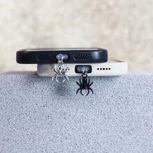 1pc Fashionable Personalized Spider Phone Dust Plug, Design, Durable Protective Cover - Multicolor - View 1