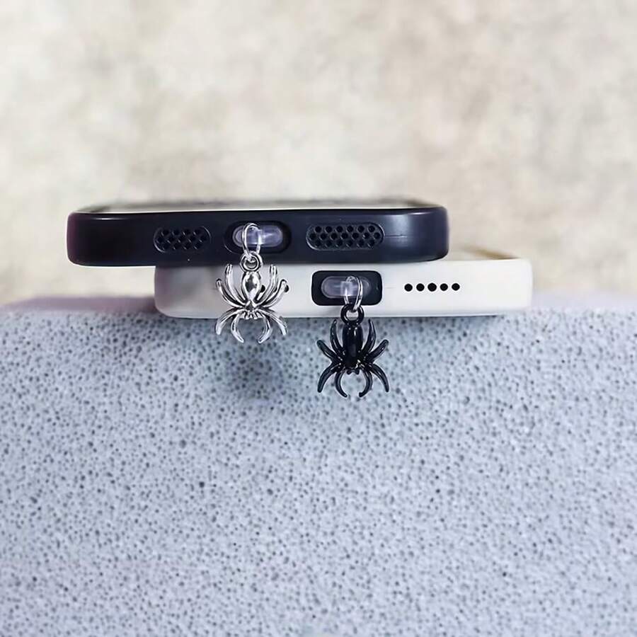 1pc Fashionable Personalized Spider Phone Dust Plug, Design, Durable Protective Cover - Multicolor - View 1