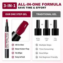 LIMEGIRL One Step Gel Nail Polish Chocolate Brown Gel Color, Fall Winter Nails, Coffee Brown Nail , UV/LED Gel Formula, Glossy Finish For DIY Manicure - Chocolate Brown - View 4