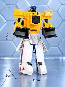 Juguete de modelo mecha de vehículo de ingeniería con deslizamiento por inercia y transformación por colisión magnética para niños, regalo festivo - Multicolor - Ver 12