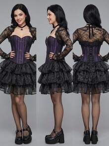 Women's 3-Layer Tulle Puff Skirt, High Waist Elastic Fluffy Mini Petticoat, Suitable For Halloween, Cosplay And Dance - Multicolor - View 4