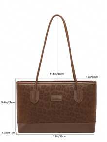 Women's Quilted Fashion Large Capacity One Shoulder Tote Bag, With Snap Closure, Street Casual, Photo-Worthy, Daily Commute, Large Size - Brown - View 5
