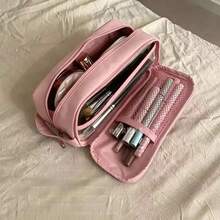 Large Capacity Double Layer Makeup Bag, Multi-Function Travel Pencil Case, Portable Waterproof Travel Cosmetic Storage Bag, Multi-Compartment Toiletry Bag, School And Travel Essentials, Back To School Christmas Gift, Bedroom Room Decor, Back To School - Single Piece - View 13