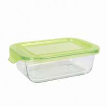 KIWI QUTTIN | Green Rectangular Glass Airtight Container, 375 Ml Capacity, 100% Leakproof Lid, Oven And Microwave Suitable Without Lid - 375 Ml Rectangular - View 6
