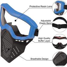 1pc, Soft Dart Protective Face Mask, Tactical Game Battle Mask, Lightweight Face Protection Gear, Outdoor Team Play Costume Accessory, Party Game Equipment - Multicolor - View 3