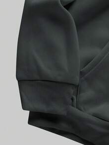 Men's Casual Sports Commute Versatile Architectural Pattern Printed Long Sleeve Hooded Pullover Fleece Sweatshirt - Dark Grey - View 5